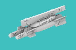 1/144 AUF-2 twin bomb rack with center pylon, with 2x GBU-22 for MIRAGE 2000/MIRAGE F1